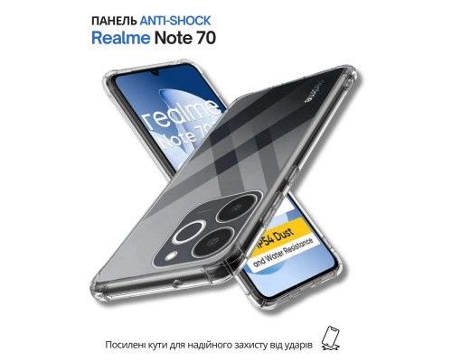 Чохол до мобільного телефона BeCover Anti-Shock Realme Note 70 Clear (714701)
