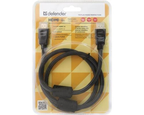 Кабель мультимедійний HDMI to HDMI 1.0m HDMI-03PRO Defender (87340)