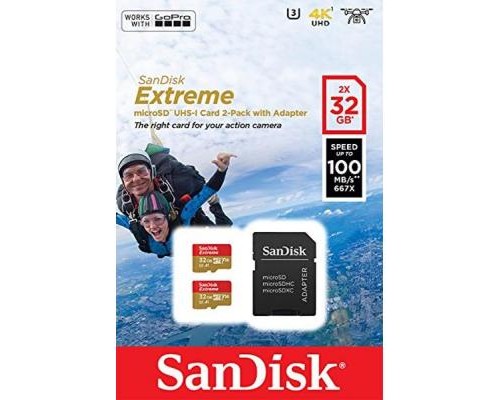 Карта пам'яті SanDisk 32GB microSD class 10 UHS-I U3 V30 A1 Extreme (SDSQXAF-032G-GN6AT) Карта пам'яті SanDisk 32GB microSD class 10 UHS-I U3 V30 A1 Extreme (SDSQXAF-032G-GN6AT)