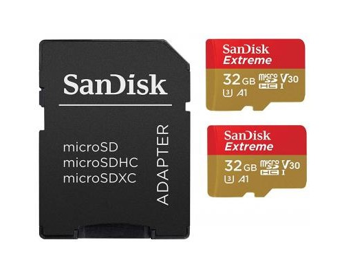 Карта пам'яті SanDisk 32GB microSD class 10 UHS-I U3 V30 A1 Extreme (SDSQXAF-032G-GN6AT) Карта пам'яті SanDisk 32GB microSD class 10 UHS-I U3 V30 A1 Extreme (SDSQXAF-032G-GN6AT)