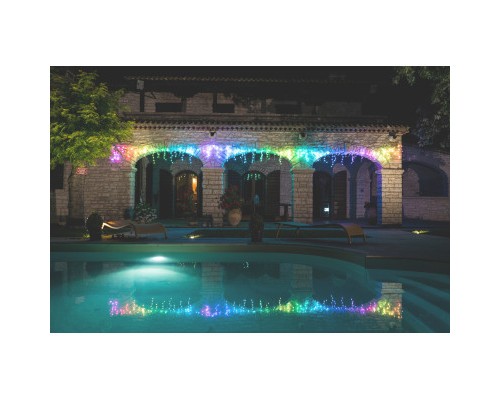 Гірлянда Twinkly Smart LED Icicle RGBW 190, BT+WiFi, Gen II, IP44 кабель проз (TWI190SPP-TEU)