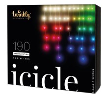 Гірлянда Twinkly Smart LED Icicle RGBW 190, BT+WiFi, Gen II, IP44 кабель проз (TWI190SPP-TEU)