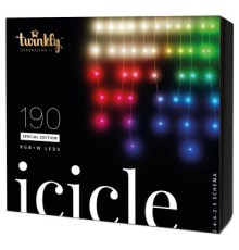 Гірлянда Twinkly Smart LED Icicle RGBW 190, BT+WiFi, Gen II, IP44 кабель проз (TWI190SPP-TEU)