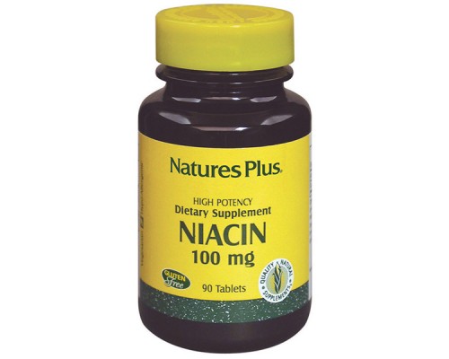Вітамін Natures Plus Ніацин, Niacin, 100 мг, 90 таблеток (NAP-01850)