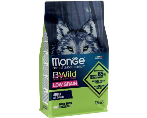 Сухий корм для собак Monge Dog Bwild Low Grain дикий кабан 2.5 кг (8009470011990)