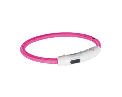 Нашийник для тварин Trixie світиться з USB M-L 45 см/7 мм рожевий (4053032127074)