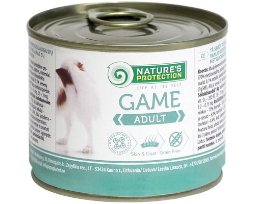 Консерви для собак Nature's Protection Adult Game 200 г (KIK45092)