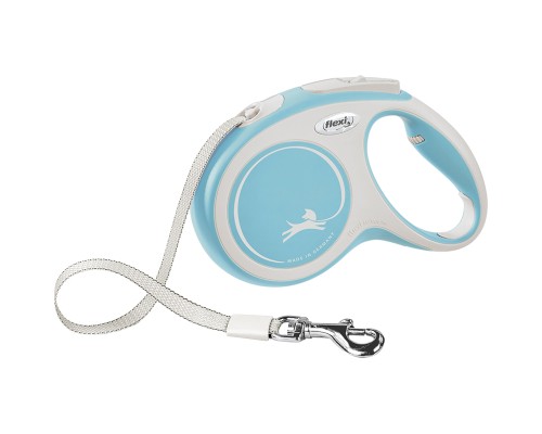 Повідок для собак Flexi New Comfort М стрічка 5 м (блакитний) (4000498043615)