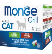 Вологий корм для кішок Monge Cat grill mix з кроликом та ягням 1.02 кг (8009470017534)