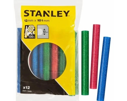 Клейові стержні Stanley d=11,3 мм, L= 100 мм, низкотемпературный, три цвета, 12 шт (STHT1-70436)