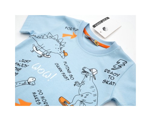 Футболка дитяча First kids з динозаврами (3032-98B-blue) Футболка дитяча First kids з динозаврами (3032-98B-blue)