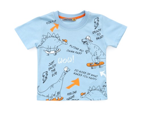 Футболка дитяча First kids з динозаврами (3032-98B-blue) Футболка дитяча First kids з динозаврами (3032-98B-blue)