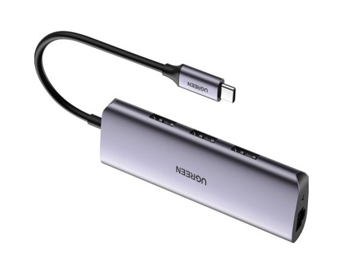 Концентратор Ugreen USB3.0 Type-C to USB 3.0x3/RJ45/ CM236 (60718)
