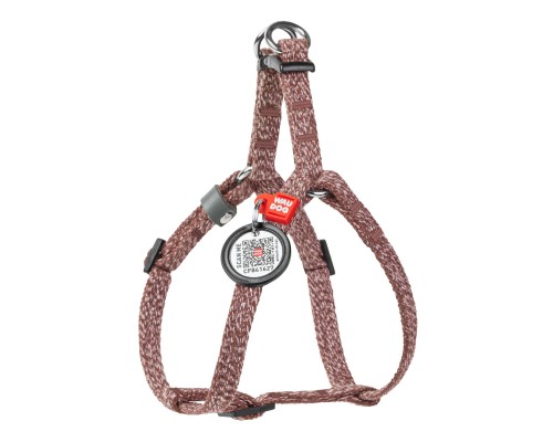 Шлея для котів WAUDOG Re-cotton з QR паспортом XS Ш 10 мм В=С: 28-40 см коричнева (16706)