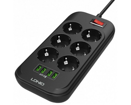 Мережевий фільтр живлення LDNIO SE6403, 6 роз+4USB (SE6403)