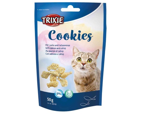 Ласощі для котів Trixie Cookies з лососем і котячою м'ятою 50 г (4011905427430)