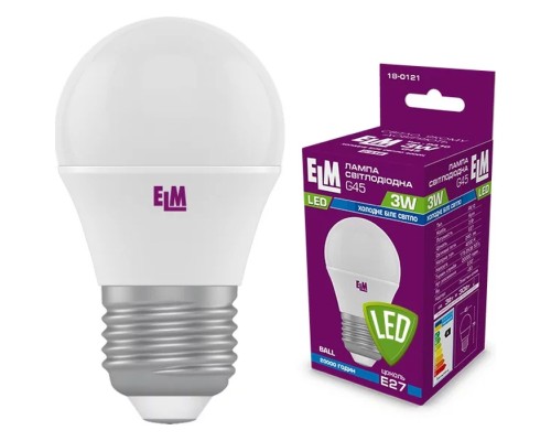 Лампочка ELM D45 3W PA10 E27 4000 (18-0121.)