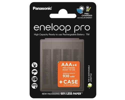 Акумулятор Panasonic Eneloop AAA 930mAh Pro NI-MH * 4 + Сase (BK-4HCDEC4CP) 