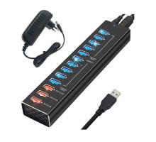 Концентратор Dynamode 13 ports USB3.0 to10*USB3.0+3*2.4А, Power Adapter 3A/12V (DM-UH-P1013)