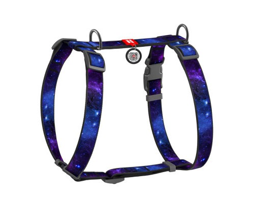 Шлея для собак WAUDOG Nylon анатомічна H-подібна з QR-паспортом 