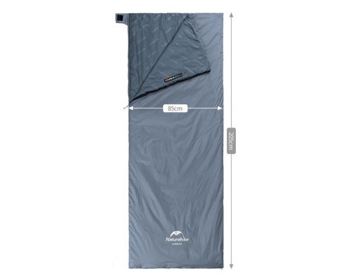 Спальний мішок Naturehike надлегкий Ultralight LW180 NH21MSD09 лівий (15°C) p-p XL сіро-синій (6927595777978-L)