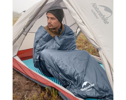 Спальний мішок Naturehike надлегкий Ultralight LW180 NH21MSD09 лівий (15°C) p-p XL сіро-синій (6927595777978-L)