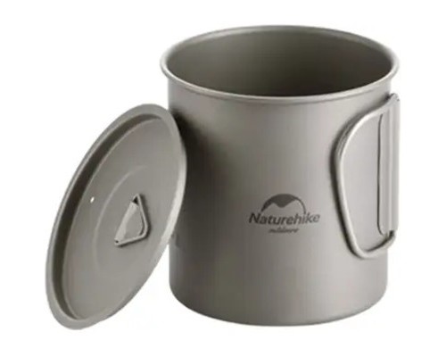 Чашка туристична Naturehike NH20CJ005 титанова з ручкою 450 мл (6927595745786)