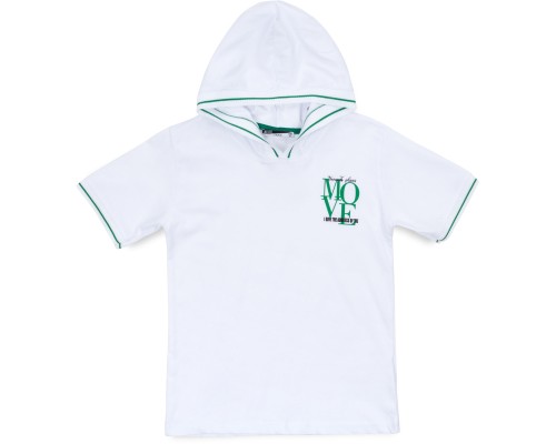 Футболка дитяча Blueland з капюшоном (12530-134G-white)
