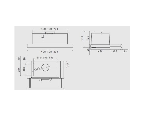 Витяжка кухонна Elica TT14 LUX WH/A/50