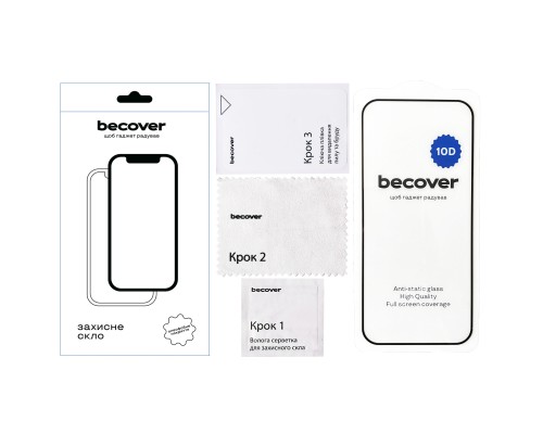 Скло захисне BeCover Google Pixel 9 Pro 10D Black (712326)