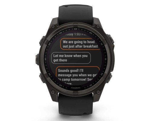 Смарт-годинник Garmin fenix 8 47mm,Saph Solar,CrbnGry Ti/Blk,Blk/PblGryBnd (010-02906-11)