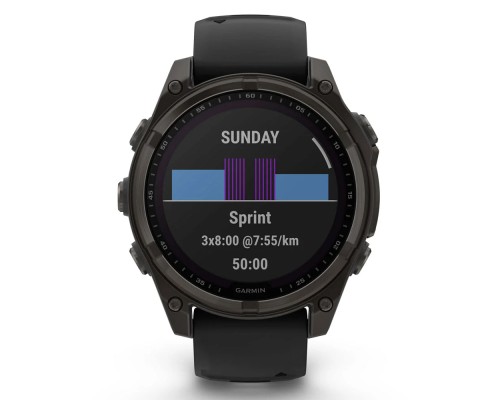 Смарт-годинник Garmin fenix 8 47mm,Saph Solar,CrbnGry Ti/Blk,Blk/PblGryBnd (010-02906-11)
