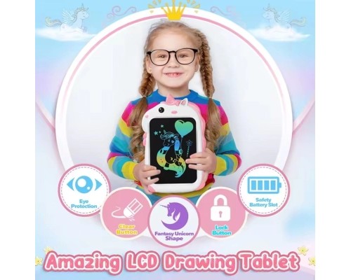 Планшет для малювання Children's LCD LCD pink unicor графічний рожевий (1111547) Планшет для малювання Children's LCD LCD pink unicor графічний рожевий (1111547)