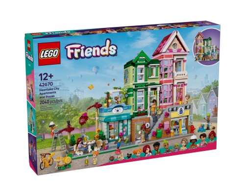 Конструктор LEGO Friends Хартлейк-Сіті. Квартири і крамниці (42670)