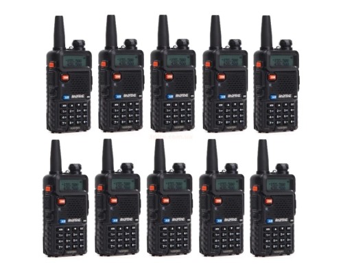 Портативна рація Baofeng UV-5R Black Ten Pack комплект 10 шт (2200000758972)