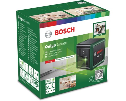 Лазерний нівелір Bosch Quigo Green, точність ± 0.8 мм/м, 12 м, зелений, 0.27 кг (0.603.663.C02)