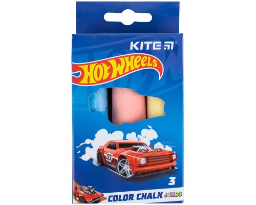 Крейда Kite кольорова Jumbo Hot Wheels, 3 кольори (HW24-077)