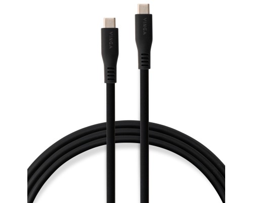 Дата кабель USB-C to USB-C 2.0m UBS3.2 Gen2 10G 240W Chip Silicon Black Vinga (VCPDCCC3242SB)