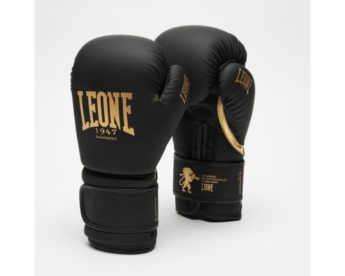Боксерські рукавички Leone GN059D Black/Gold 12 унцій (GN059D_Bl/Gold_12oz)