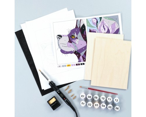 Набір для творчості Rosa Start Dog and Flower випалювання картини на дереві, в коробці (4823098544685)