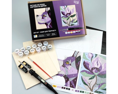 Набір для творчості Rosa Start Dog and Flower випалювання картини на дереві, в коробці (4823098544685)