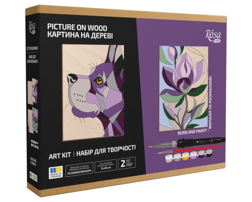 Набір для творчості Rosa Start Dog and Flower випалювання картини на дереві, в коробці (4823098544685)