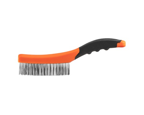 Щітка по металу Neo Tools 4х16 рядів, прямий дріт 0.3мм, 260мм, двокомпонентне руків'я (39-050)