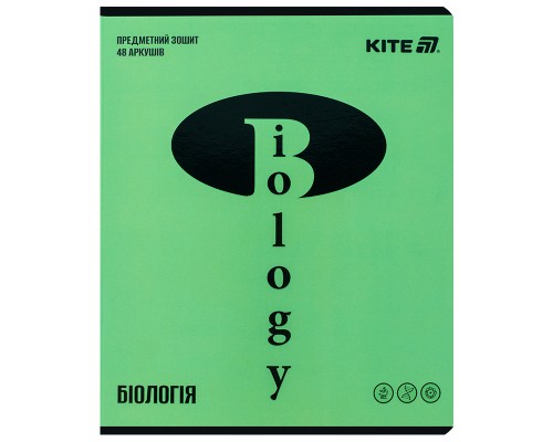 Зошит Kite предметний Bright 48 аркуші, клітинка, біологія (K25-240-17)