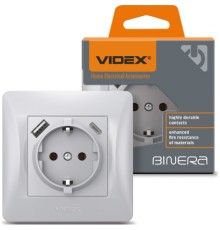 Розетка Videx VF-BNSK1GUC-SS