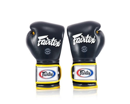 Боксерські рукавички Fairtex BGV9 Mexican Blue/Yellow 16 унцій (бинти в комплекті) (BGV9_Mexican_16oz_Blue/Y)