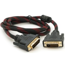 Кабель мультимедійний DVI M to DVI M 1.5m 24+1pin black/red Merlion (YT-DVI(M)/(M)NY/RD-1.5m)