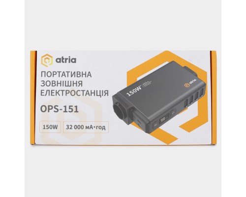 Батарея універсальна Atria 32000mAh PD/30W, QC/8W, DC:12-16.8V, 230V:150W (OPS-151)