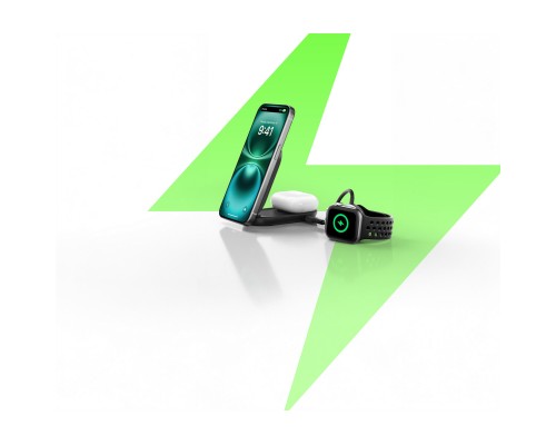 Зарядний пристрій Belkin UltraCharge Wireless 2-in-1 25W black (WIZ039KQBK)