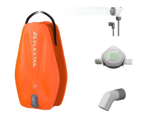 Душ портативний Flextail Tiny Shower Bag із ємністю та насосом 20 л помаранчевий (TSB-650)